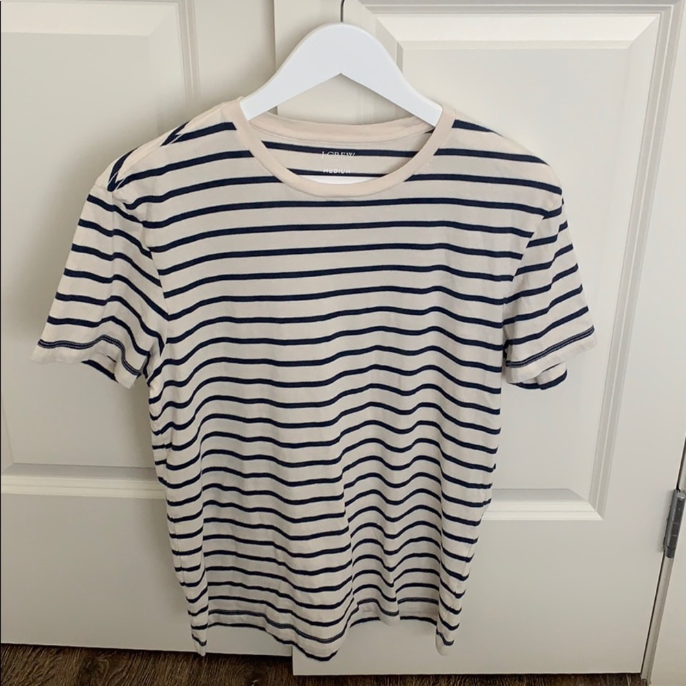 Mens JCrew Slim Washed Striped Tee